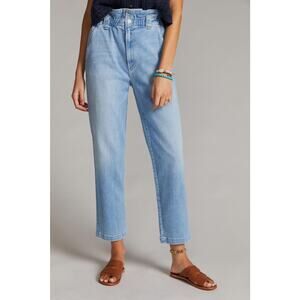 Mother Womens Jeans The Yoyo Ruffle Greaser Ankle Straight Denim Blue Size 24